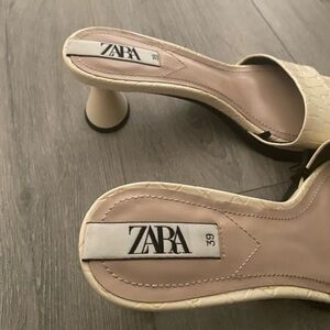 Zara Snake  Skin Printed Slipper Heels